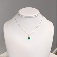 0.99 Ct. Emerald Bezel Pendant, 14K Yellow Gold Life Style