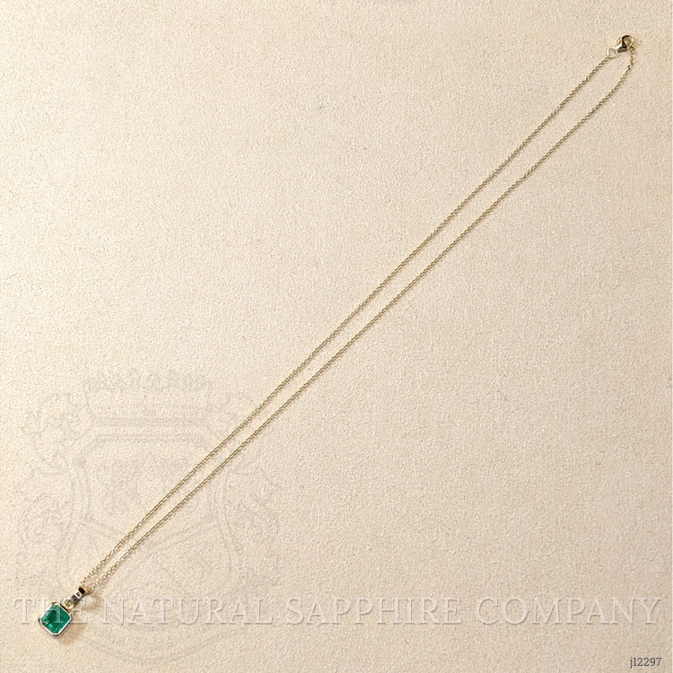 0.99 Ct. Emerald Bezel Pendant, 14K Yellow Gold