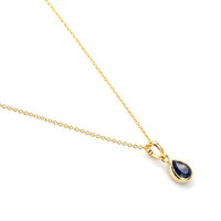 0.96 Ct. Blue Sapphire Bezel Pendant, 14K Yellow Gold Image