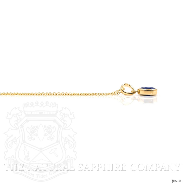 0.96 Ct. Blue Sapphire Bezel Pendant, 14K Yellow Gold