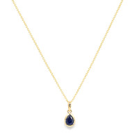 0.96 Ct. Blue Sapphire Bezel Pendant, 14K Yellow Gold Image