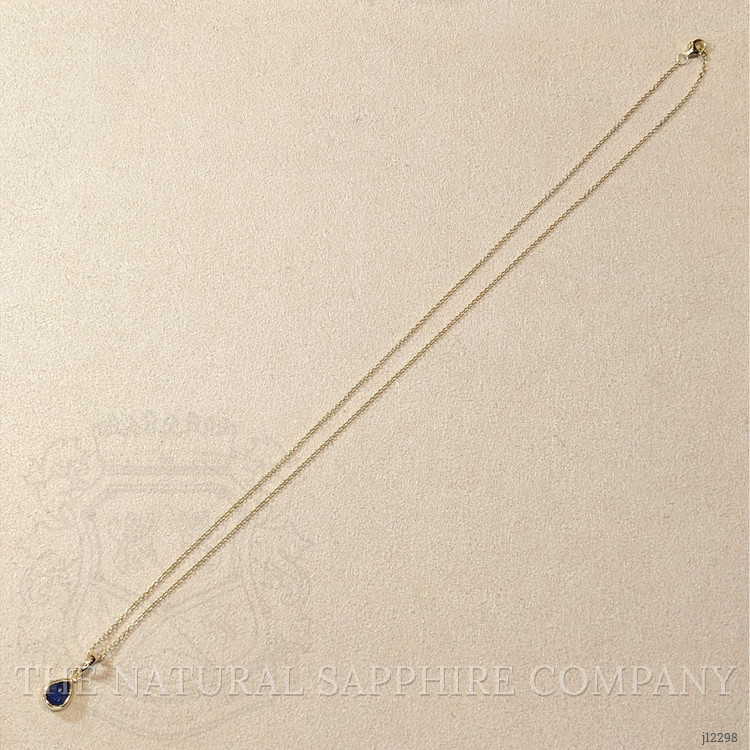 0.96 Ct. Blue Sapphire Bezel Pendant, 14K Yellow Gold