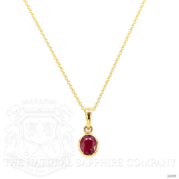 0.61 Ct. Ruby Bezel Pendant, 14K Yellow Gold