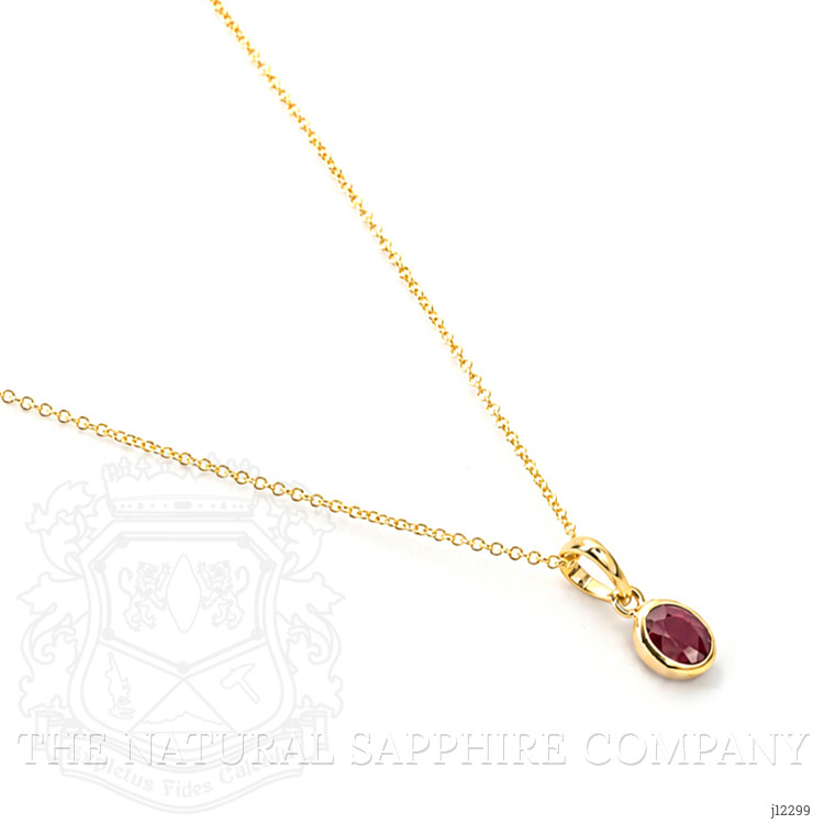 0.61 Ct. Ruby Bezel Pendant, 14K Yellow Gold