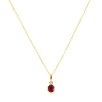 0.61 Ct. Ruby Bezel Pendant, 14K Yellow Gold Image