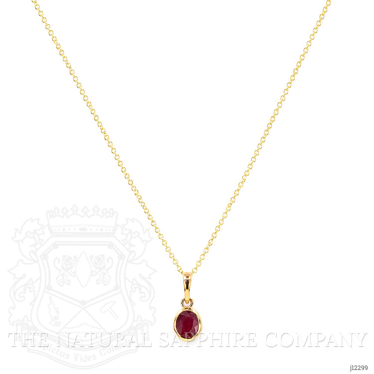 0.61 Ct. Ruby Bezel Pendant, 14K Yellow Gold