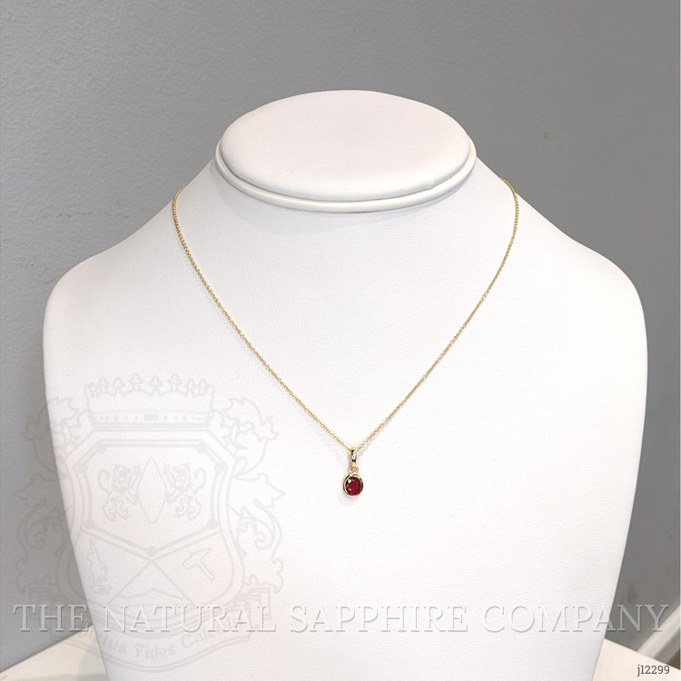 0.61 Ct. Ruby Bezel Pendant, 14K Yellow Gold