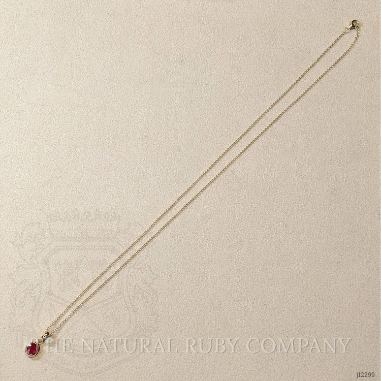 0.61 Ct. Ruby Bezel Pendant, 14K Yellow Gold
