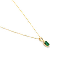 0.53 Ct. Emerald Bezel Pendant, 14K Yellow Gold Image