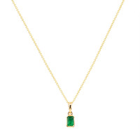 0.53 Ct. Emerald Bezel Pendant, 14K Yellow Gold Image