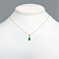 0.53 Ct. Emerald Bezel Pendant, 14K Yellow Gold Life Style