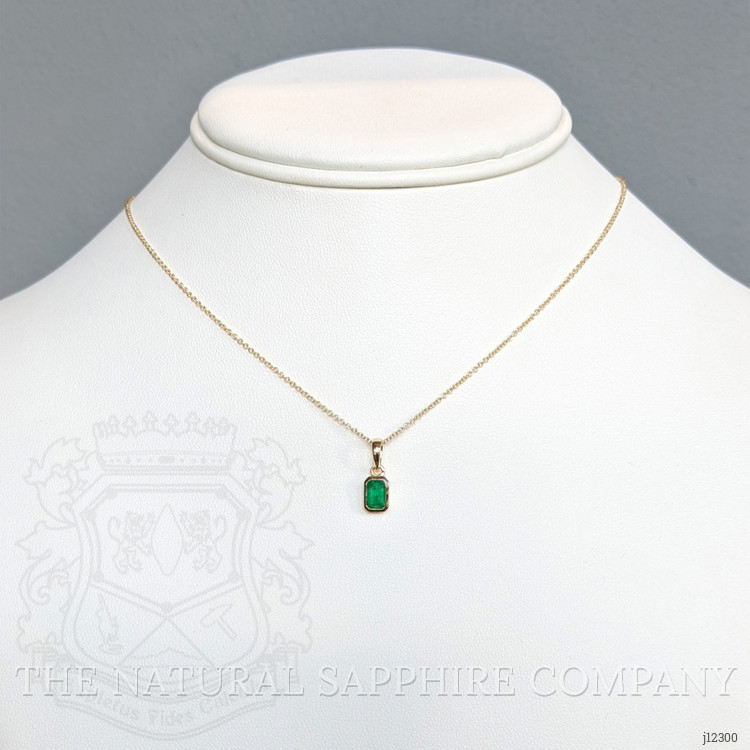 0.53 Ct. Emerald Bezel Pendant, 14K Yellow Gold
