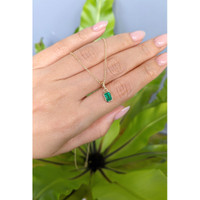 0.53 Ct. Emerald Bezel Pendant, 14K Yellow Gold Life Style
