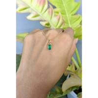 0.53 Ct. Emerald Bezel Pendant, 14K Yellow Gold Life Style
