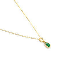 0.50 Ct. Emerald Bezel Pendant, 14K Yellow Gold Image