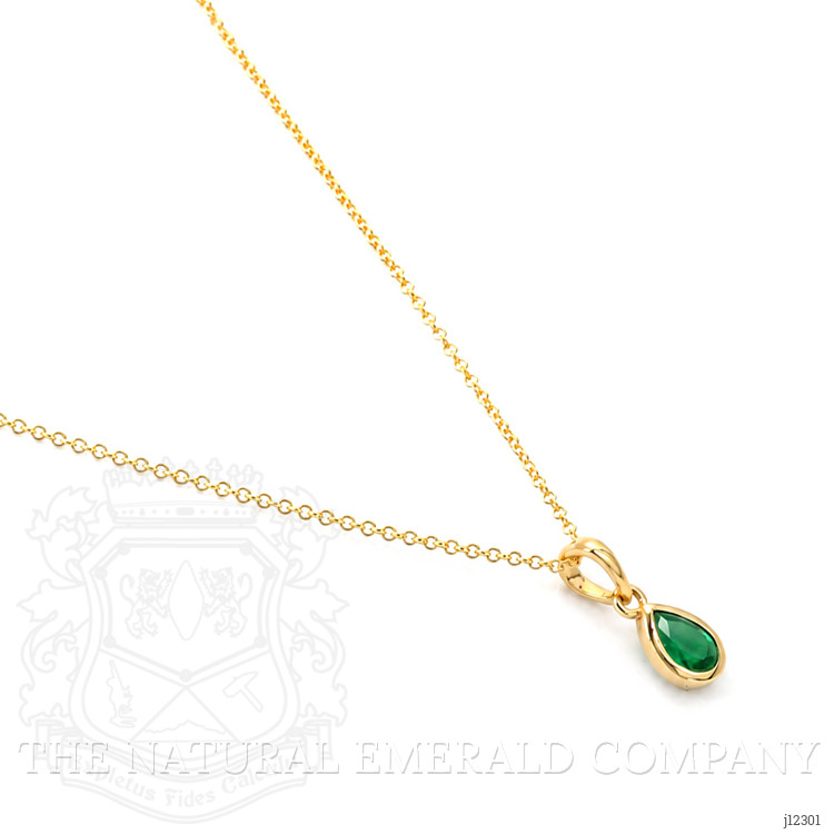 0.50 Ct. Emerald Bezel Pendant, 14K Yellow Gold