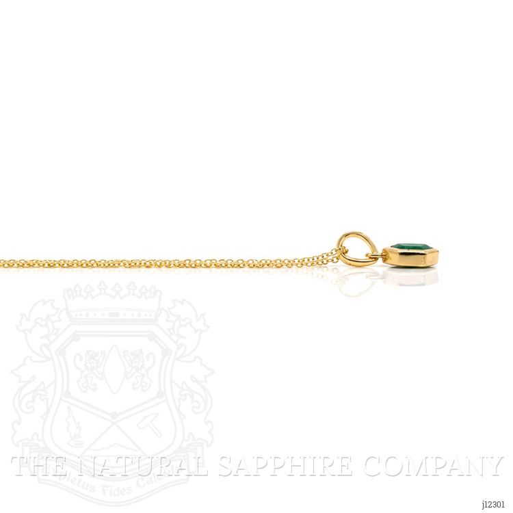 0.50 Ct. Emerald Bezel Pendant, 14K Yellow Gold