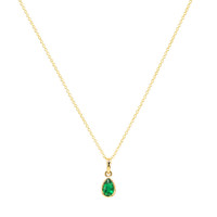 0.50 Ct. Emerald Bezel Pendant, 14K Yellow Gold Image