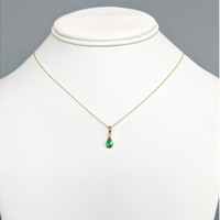 0.50 Ct. Emerald Bezel Pendant, 14K Yellow Gold Life Style