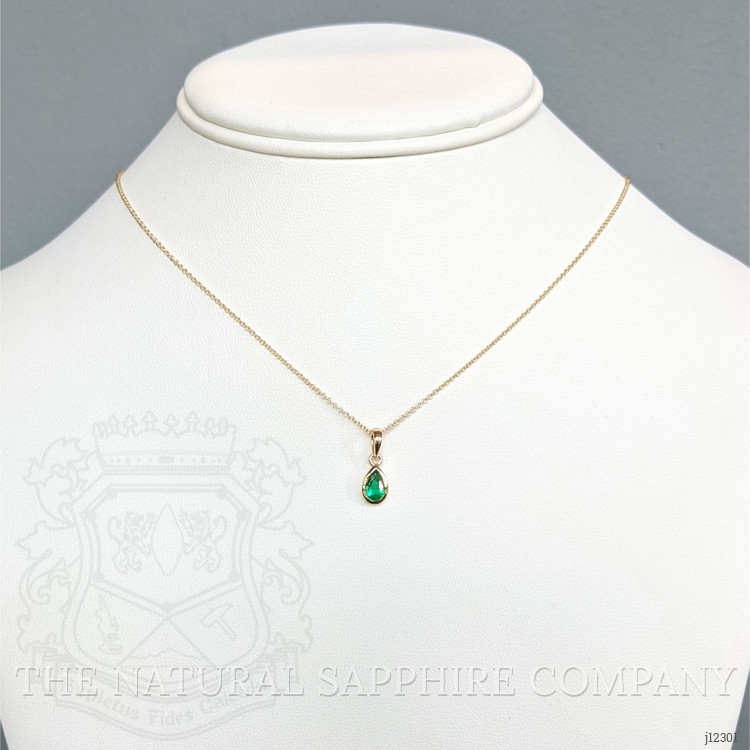 0.50 Ct. Emerald Bezel Pendant, 14K Yellow Gold