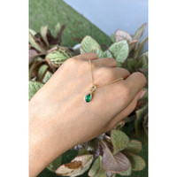 0.50 Ct. Emerald Bezel Pendant, 14K Yellow Gold Life Style