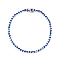 3.81 Ct.Tw. Sapphire 14K White Gold bracelet