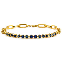1.07 Ct.Tw. Sapphire 14K Yellow Gold bracelet