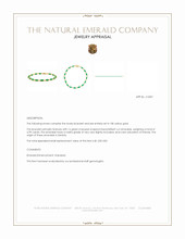4.99 Ct.Tw.Total Carat Weight Emerald Bezel Bracelet, 18K Yellow Gold Appraisal