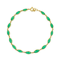 4.99 Ct.Tw.Total Carat Weight Emerald Bezel Bracelet, 18K Yellow Gold Image