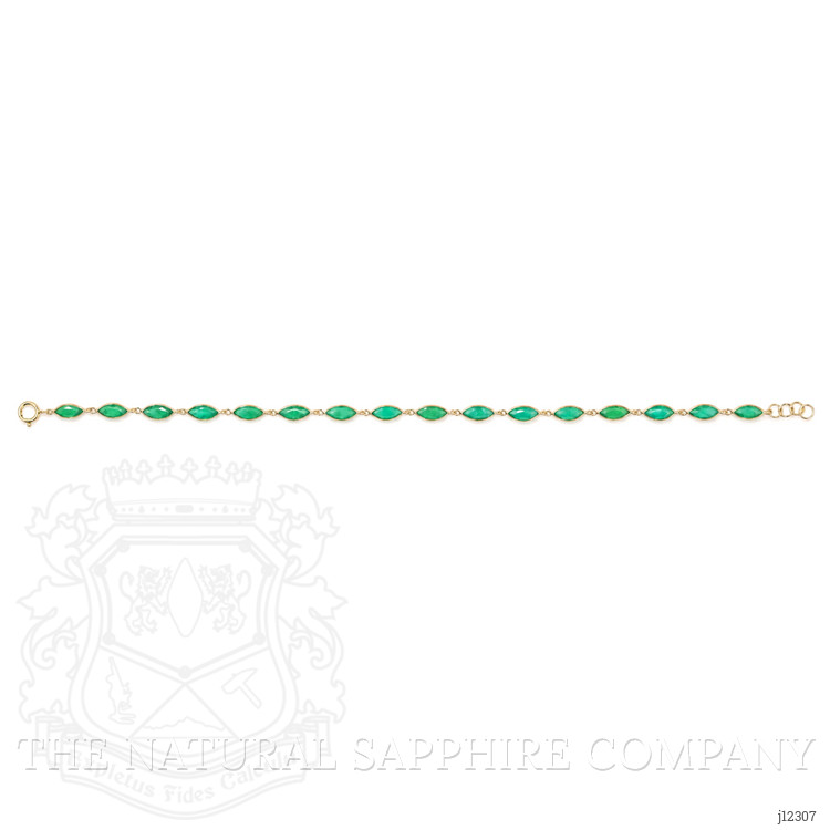 4.99 Ct.Tw. Emerald Bezel Bracelet, 18K Yellow Gold