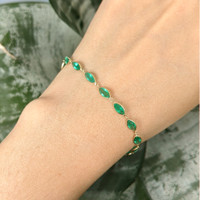 4.99 Ct.Tw.Total Carat Weight Emerald Bezel Bracelet, 18K Yellow Gold Life Style