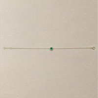 0.41 Ct.Tw.Total Carat Weight Emerald and Natural Diamond Pave Bracelet, 14K Yellow Gold Life Style