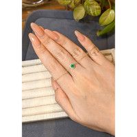 0.41&nbsp;Ct.Tw.Total Carat Weight Emerald and Natural Diamond Pave Bracelet, 14K Yellow Gold Life Style