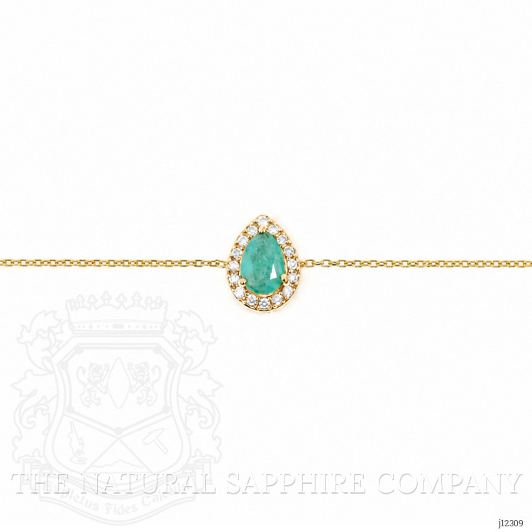0.58 Ct.Tw. Bluish Green Paraiba Tourmaline and Natural Diamond Pave Bracelet, 14K Yellow Gold