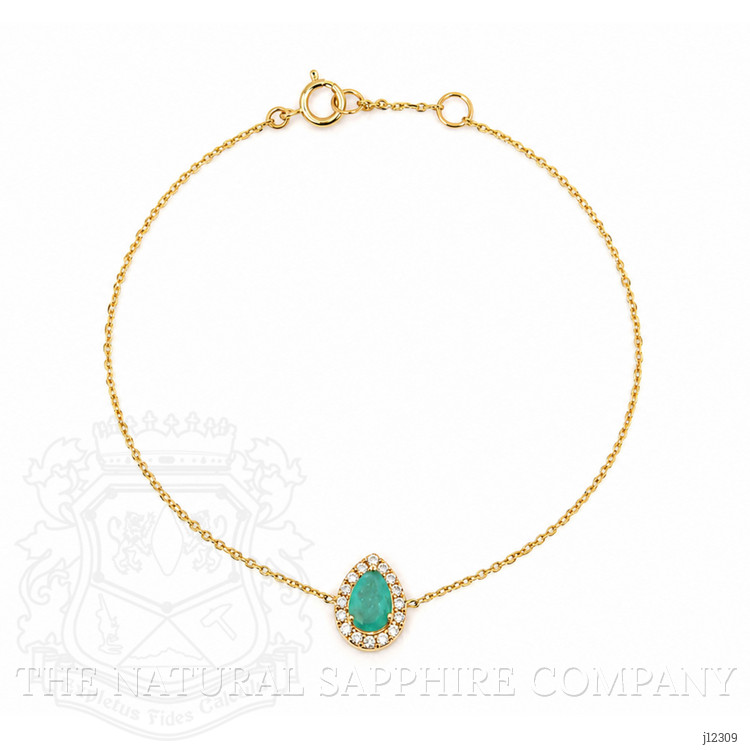 0.58 Ct.Tw. Bluish Green Paraiba Tourmaline and Natural Diamond Pave Bracelet, 14K Yellow Gold
