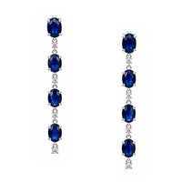 8.53 Ct.Tw. Sapphire 14K White Gold earring