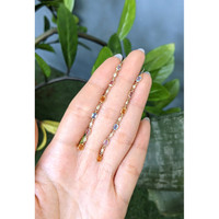 2.56 Ct.Tw.Total Carat Weight Multi Color Sapphire and Natural Diamond Bezel Earrings, 14K Yellow Gold Life Style