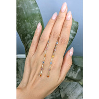 2.56 Ct.Tw.Total Carat Weight Multi Color Sapphire and Natural Diamond Bezel Earrings, 14K Yellow Gold Life Style
