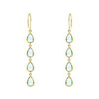 5.53&nbsp;Ct.Tw.Total Carat Weight Blue Aquamarine Bezel Earrings, 14K Yellow Gold Image