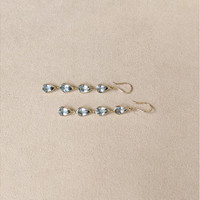 5.53&nbsp;Ct.Tw.Total Carat Weight Blue Aquamarine Bezel Earrings, 14K Yellow Gold Life Style