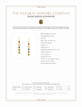6.12 Ct.Tw.Total Carat Weight Multi Color Sapphire Bezel Earrings, 14K Yellow Gold Scan Report