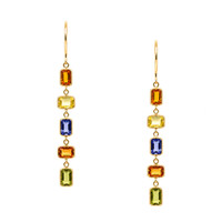 6.12 Ct.Tw. Sapphire 14K Yellow Gold earring