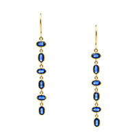 3.55 Ct.Tw. Sapphire 14K Yellow Gold earring