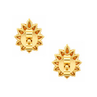 0.49 Ct.Tw.Total Carat Weight Ruby and Natural Diamond Studs Earrings, 14K Yellow Gold Image