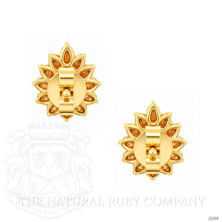 0.49 Ct.Tw. Ruby and Natural Diamond Studs Earrings, 14K Yellow Gold