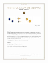 1.99 Ct.Tw.Total Carat Weight Blue Sapphire and Natural Diamond Studs Earrings, 14K Yellow Gold Appraisal