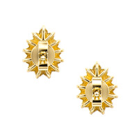 0.98 Ct.Tw.Total Carat Weight Yellow Sapphire and Natural Diamond Studs Earrings, 14K Yellow Gold Image