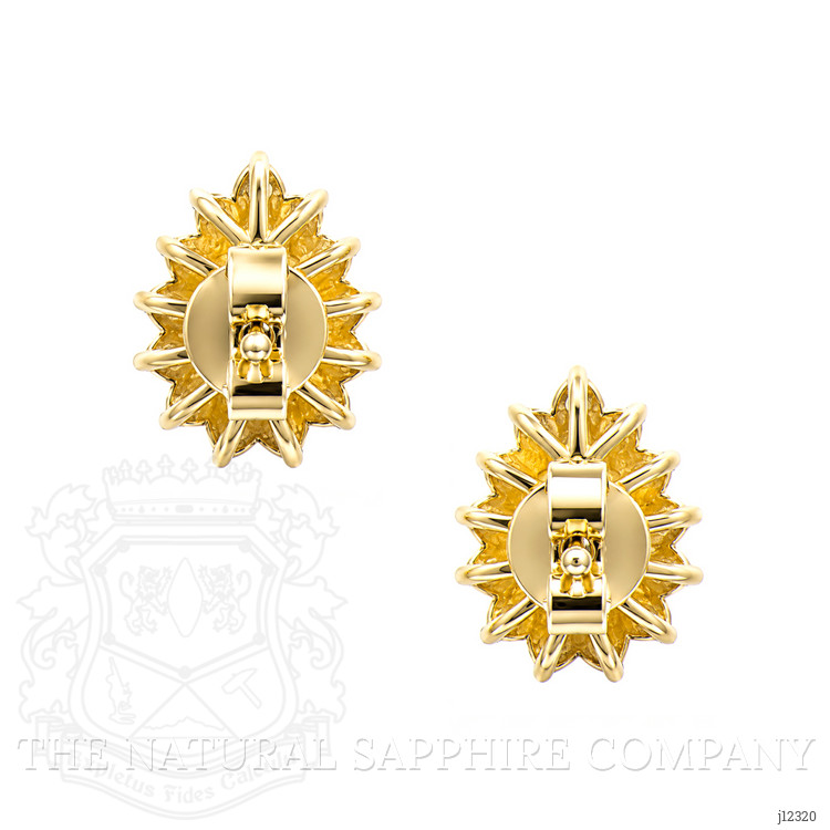 0.98 Ct.Tw. Yellow Sapphire and Natural Diamond Studs Earrings, 14K Yellow Gold