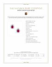 0.49 Ct.Tw.Total Carat Weight Ruby and Natural Diamond Studs Earrings, 14K White Gold Scan Report