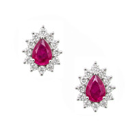 0.49 Ct.Tw. Ruby 14K White Gold earring